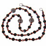 Бусы redrobe «Ночные цветы», агат, металл, стекло, 54 см