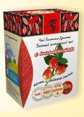 Зеленый китайский чай с шиповником, 20 фильтр/пак