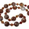 Бусы redrobe «Пески Марса», агат, сердолик, стекло, 58 см